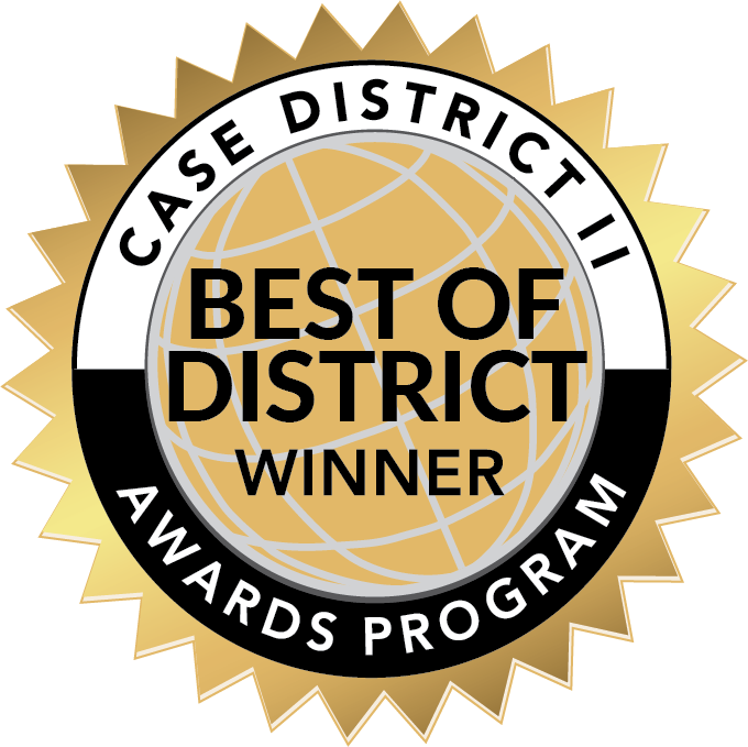 The badge of the District II awards program, best of District winner